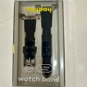 NEW HEYDAY Apple Watch Band Navy Blue Faux Suede Fits 38/40mm Gold Hardware